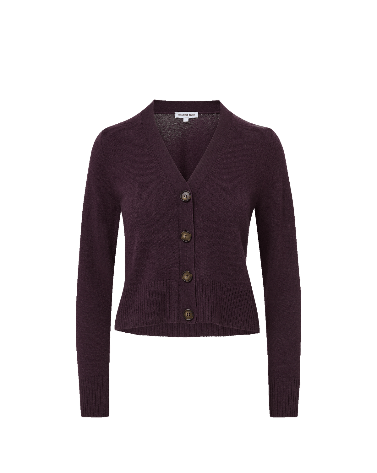 Solene Cashmere Cardigan in Dark Purple - Veronica Beard Signature