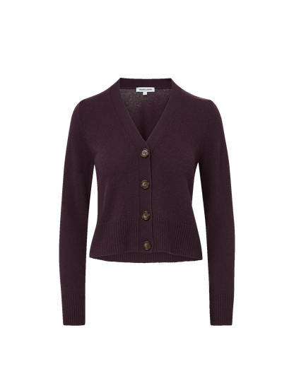 Solene Cashmere Cardigan in Dark Purple - Veronica Beard Signature