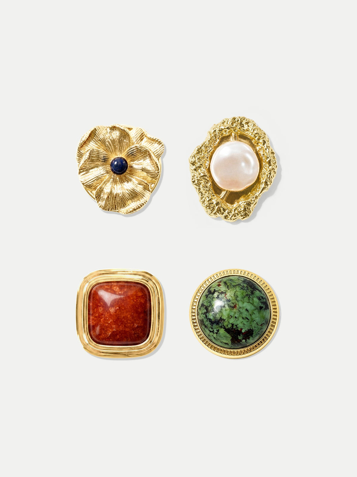Statement Jacket Button Covers in Gold/Pearl - Veronica Beard Essential