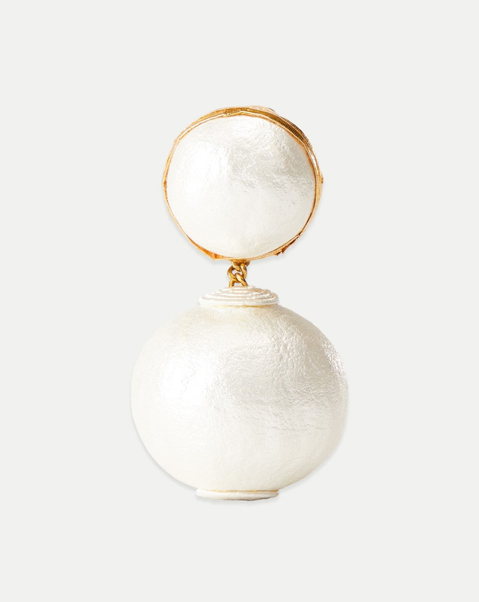 Pearl 2 Drop Earring | Clip Backing in White - Veronica Beard Best Price