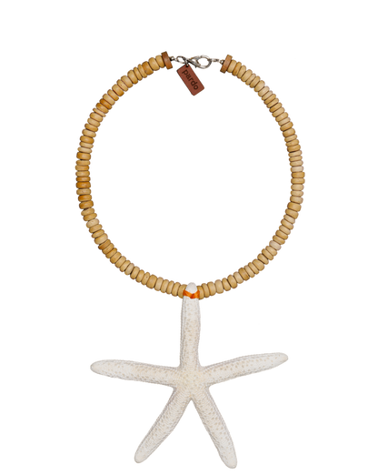 Estrella Tropica Starfish Necklace in Tan/White - Veronica Beard Best Price