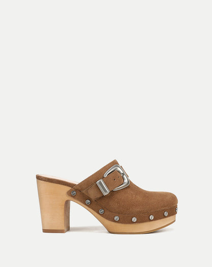 Larken Platform Clog in Chestnut - Veronica Beard Latest