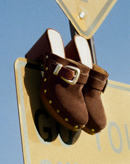 Larken Platform Clog in Chestnut - Veronica Beard Latest