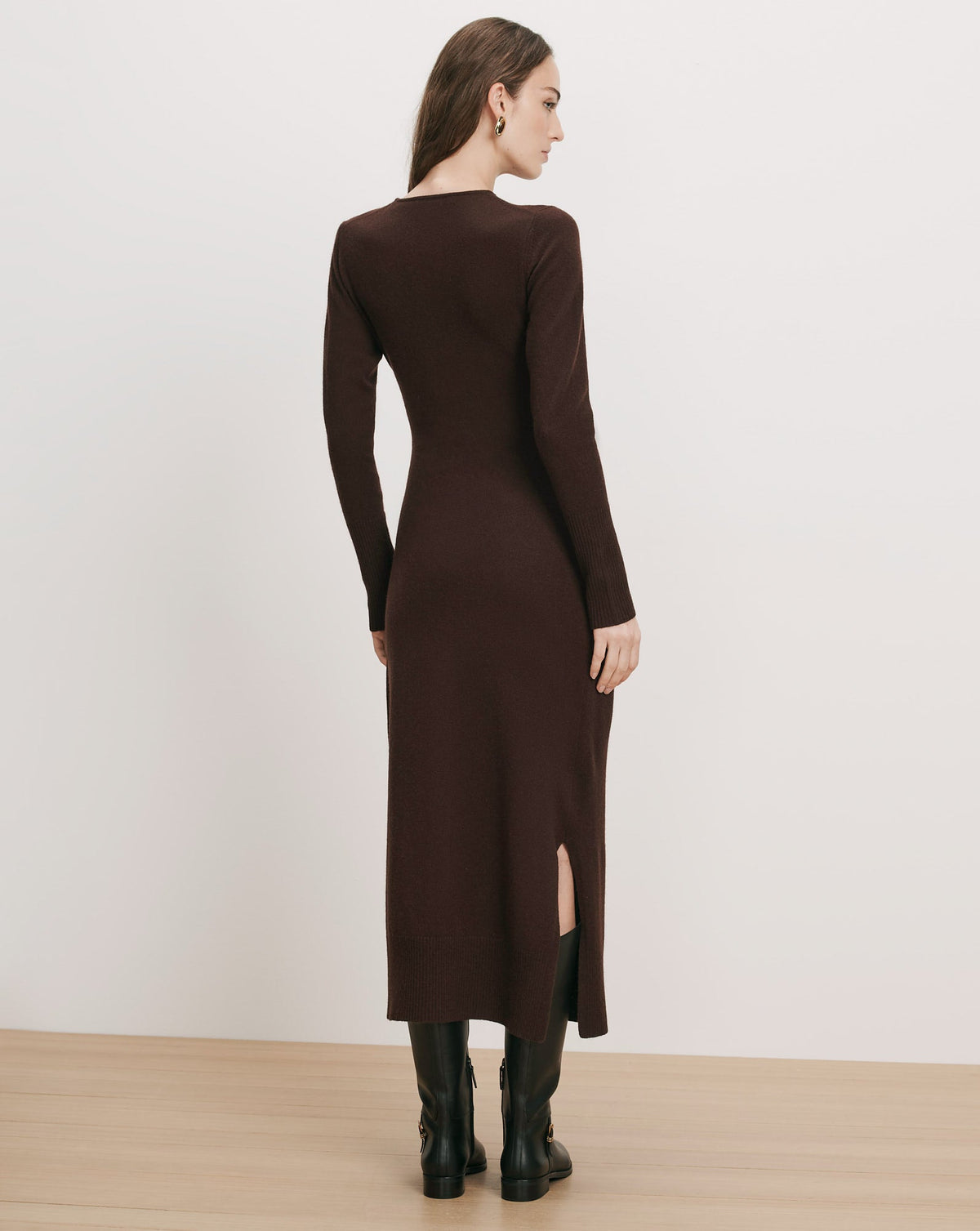 Salomez Wrap Midi Dress in Dark Brown - Veronica Beard Trending